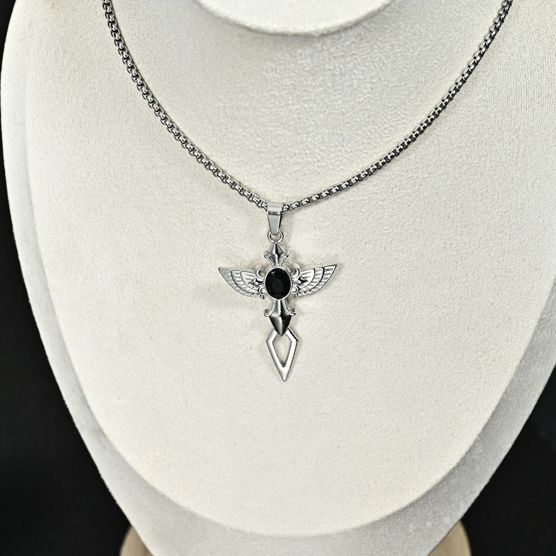 Wholesale Retro Vintage Cross Pendant Necklace For Men Stainless Steel Long Chain Chic Fashion Jewelry Accessory Gift