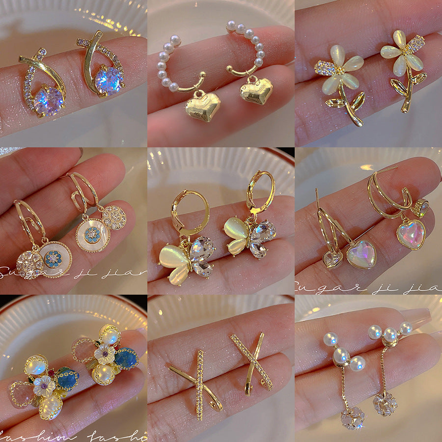 Wholesale S925 Silver Needle Vintage Pearl Earrings Flower Earrings ACC-ES-Hank005