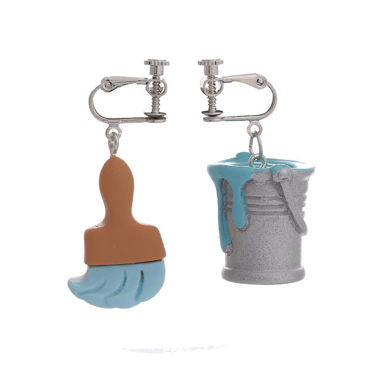 Wholesale Creative  art earrings funny paint bucket earrings