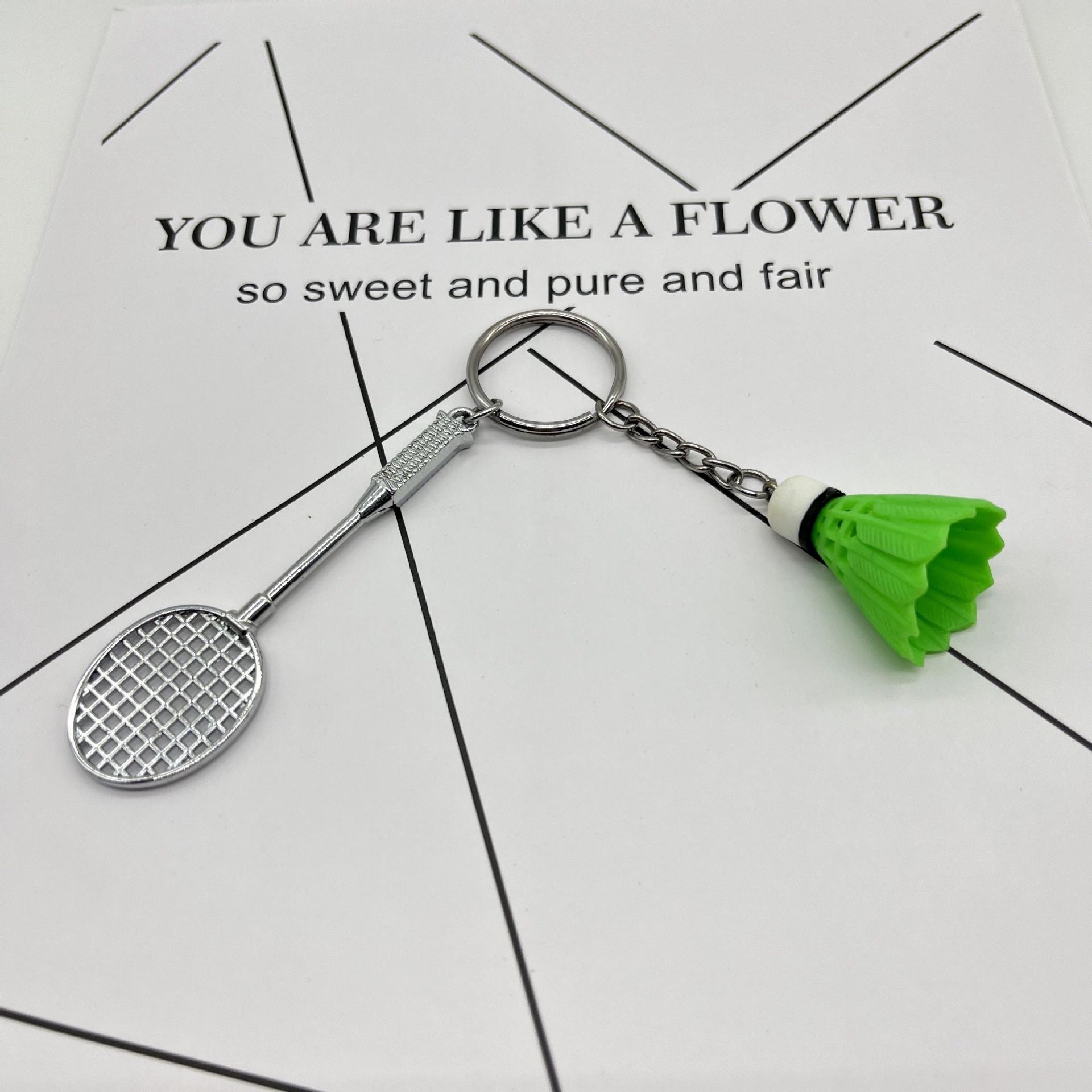 Wholesale Miniature badminton creative keychain