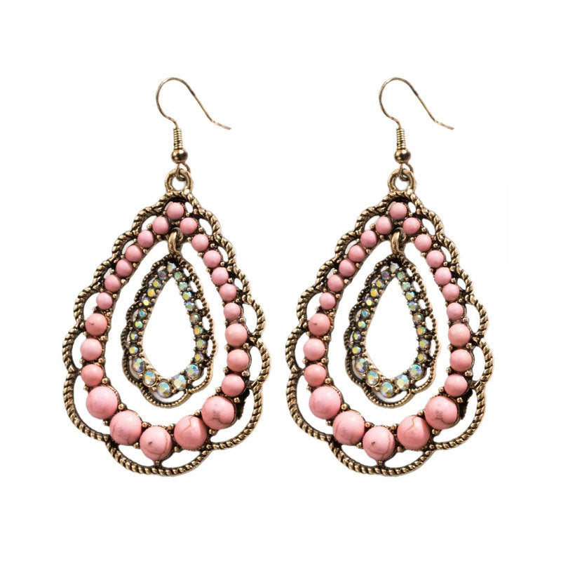 Wholesale  Geometric Drop-Shaped Turquoise Earrings