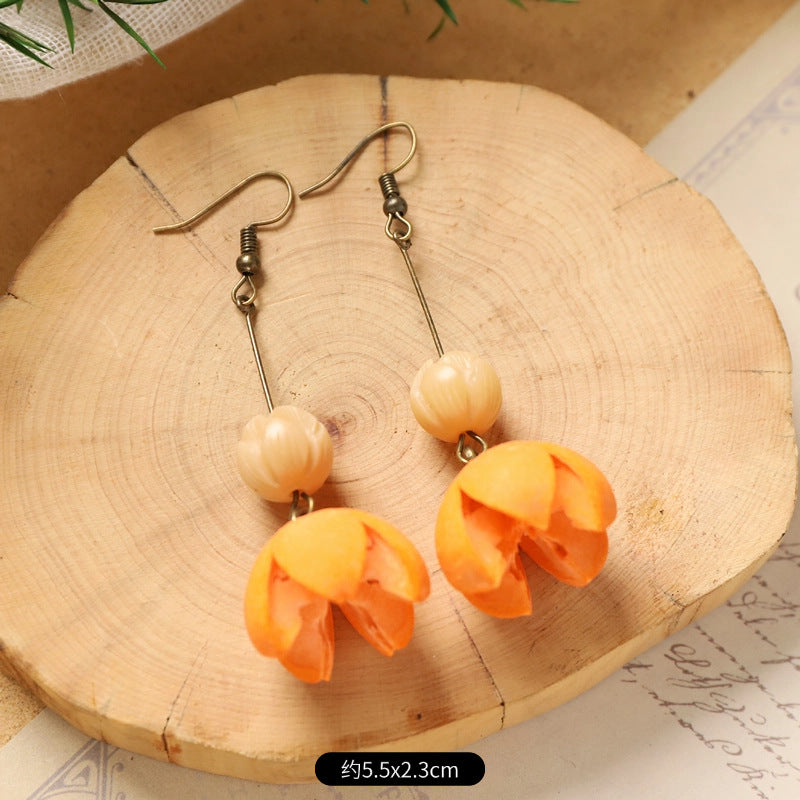 Wholesale Vintage Hand-made Plant Fruit Wood Earrings