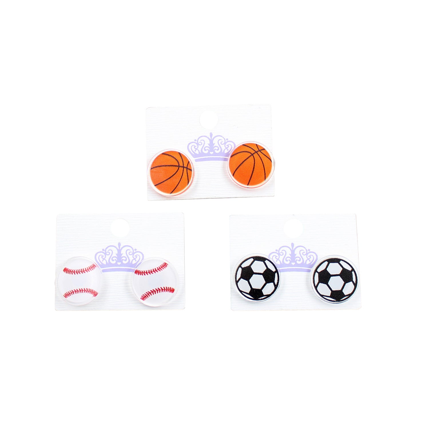Wholesale 5pcs Mini Football Acrylic Earrings ACC-ES-XiaoYan049