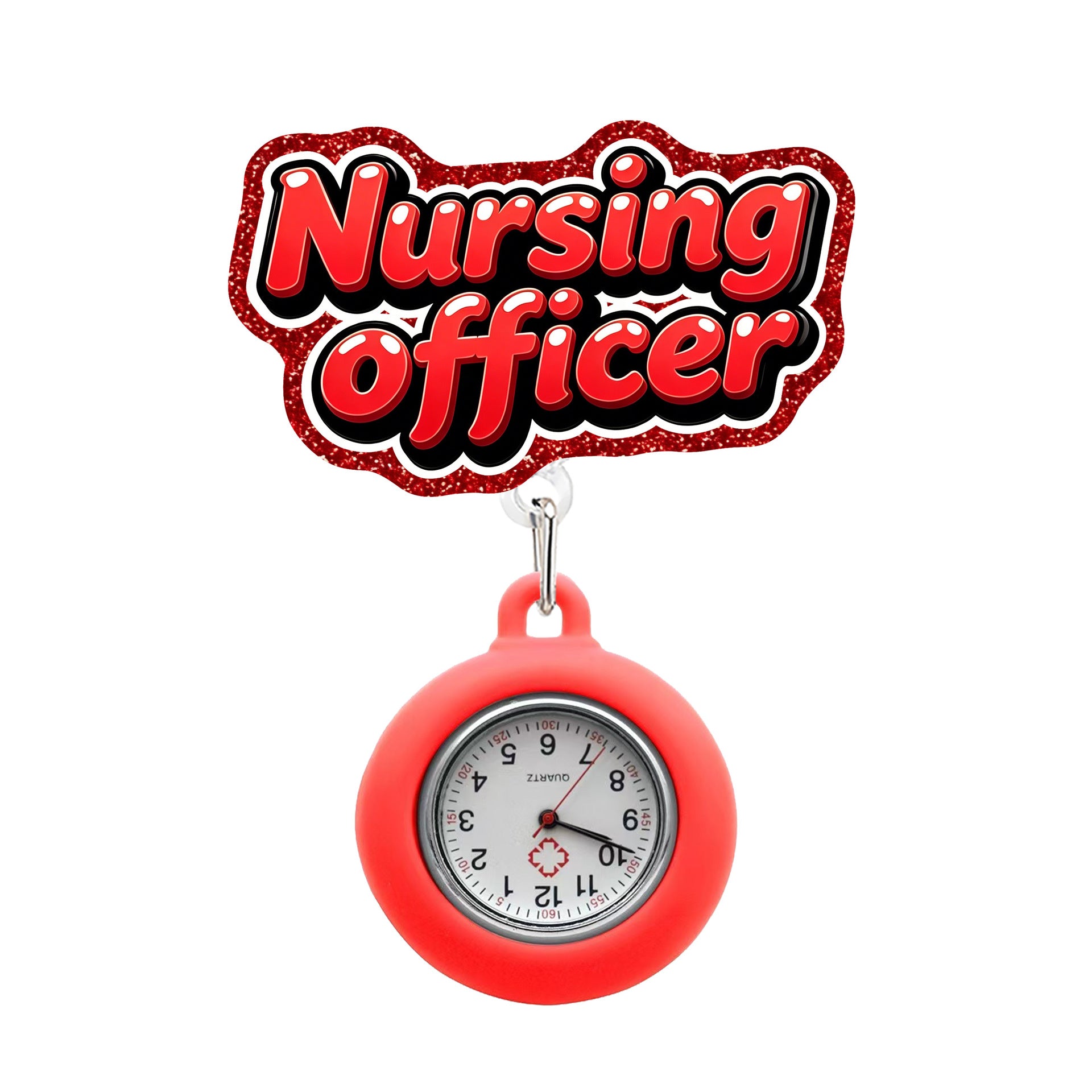 Wholesale Telescopic Nurse Officer Watch,  Soft Rubber Anti-loss and Anti-fall Easy-pull Buckle,  Telescopic Name Tag Customization