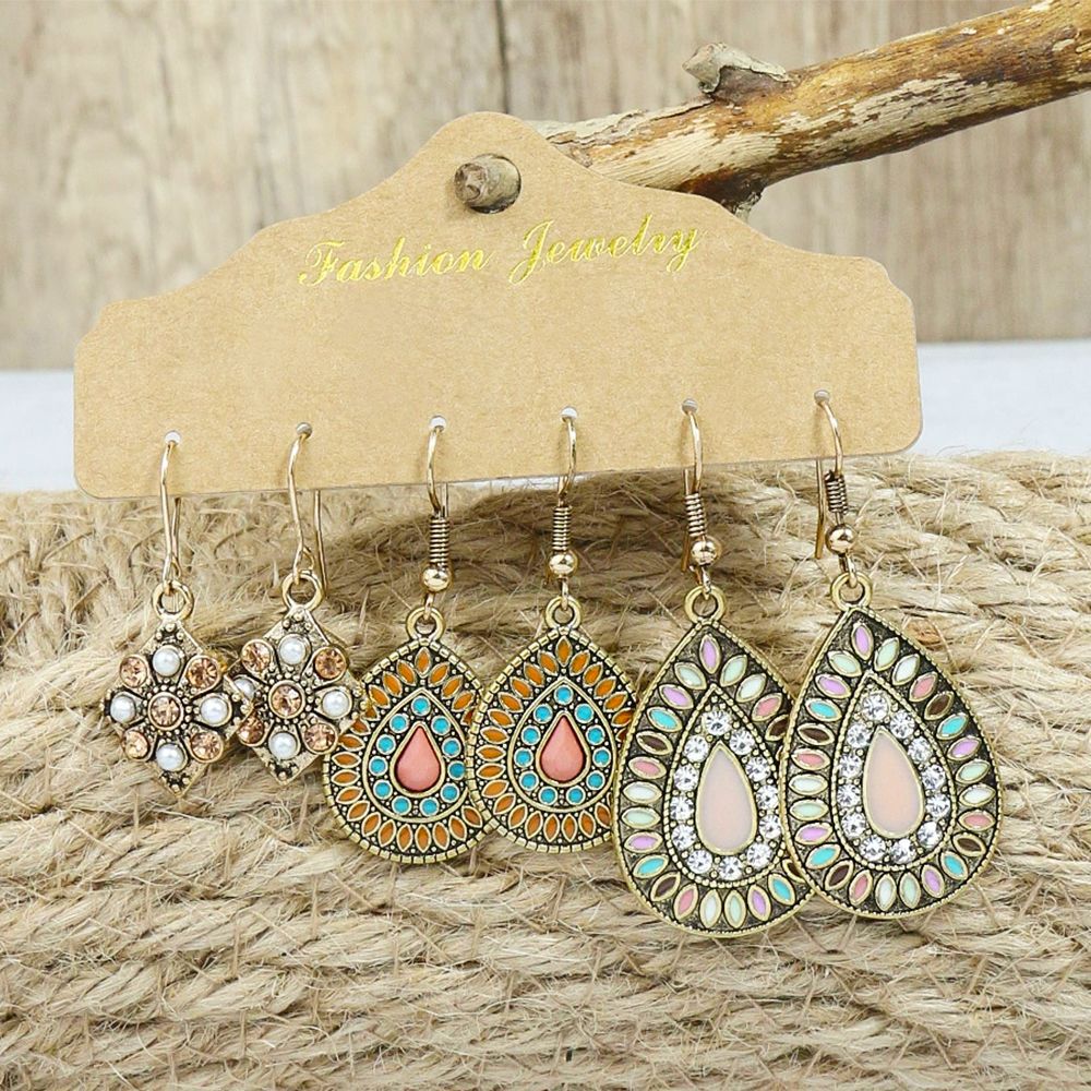 Wholesale Bohemian Ethnic Geometric Drop Earrings Zinc Alloy Fashion Accessory for Boutique Resale