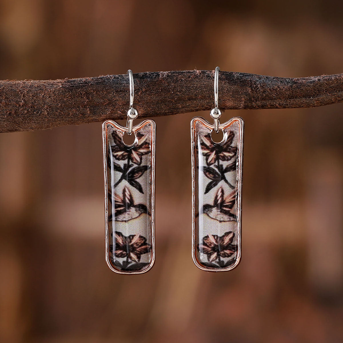 Wholesale Vintage Bohemian Long Geometric Floral Drop Earrings