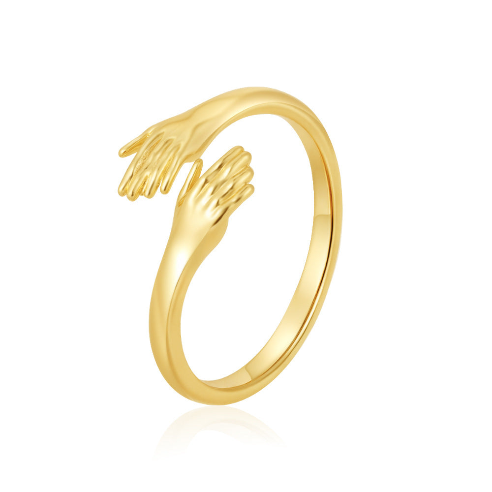 Wholesale Women' s Gold Plated Stainless Steel Cube Ring,  Trendy Boutique Resale Jewelry