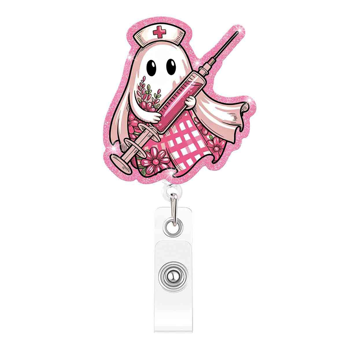 Wholesale  Ghost Cartoon Acrylic Badge Reel Fashion Accessory Gift