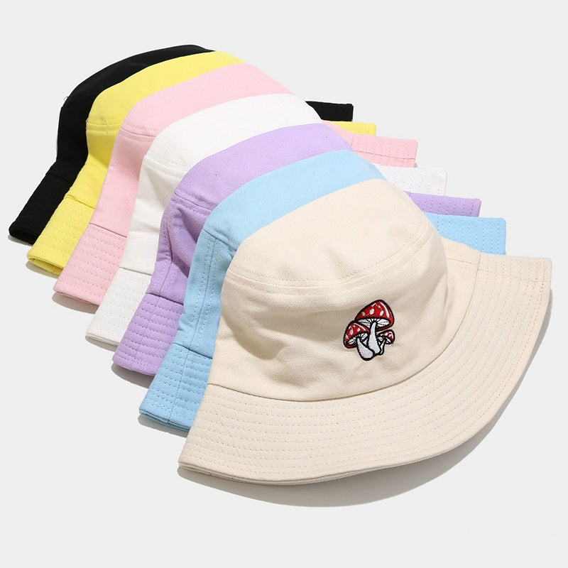 Wholesale cute three mushroom embroidered fisherman hat