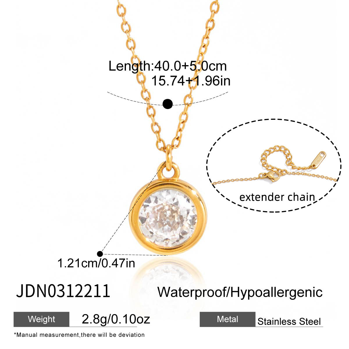 Wholesale Stainless Steel Zircon Necklace Fashion Jewelry Accessory Gift