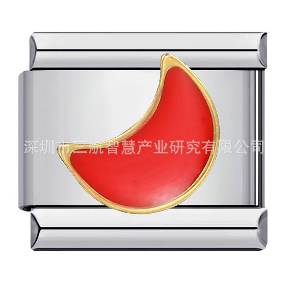 Wholesale 5pcs Italian Charm Bracelet 9mm DIY Splicing Star Smiley Face Stainless Steel Composable Bracelet