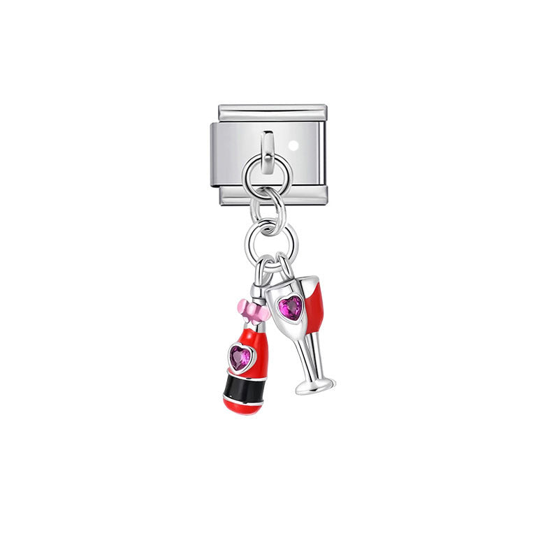 Wholesale Stainless Steel &  Enamel Music-Themed Modular Pendants – Italian DIY Bracelet &  Bead Jewelry ( Premium Resale Quality)