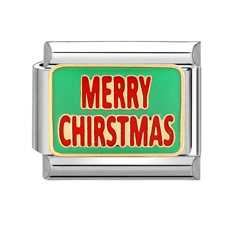 Wholesale Italian Charm Bracelet 9mm DIY Splicing Christmas Stainless Steel Composable Bracelet