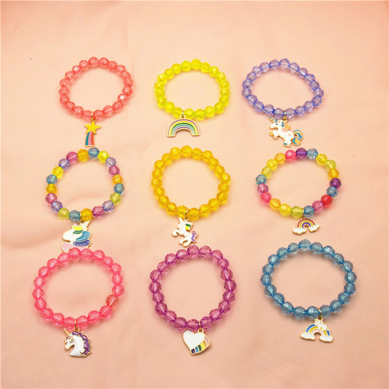 Wholesale Unicorn Beaded Colorful  Bracelet