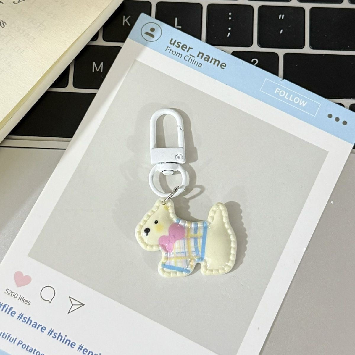 Wholesale Plastic Resin Cartoon Little Animal Keychain Bag Charm - Cute Bear Pig Keyring for Backpack Student Gift