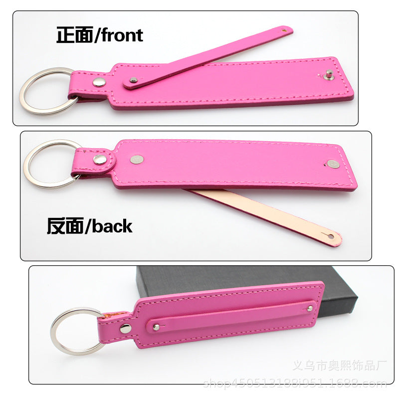 Wholesale Leather 8mm  Alloy Pendant DIY  Keychains