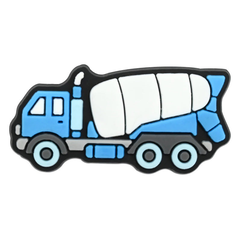 Wholesale Random 100pcs Cartoon construction  PVC Soft Rubber Shoe Buckle Decoration