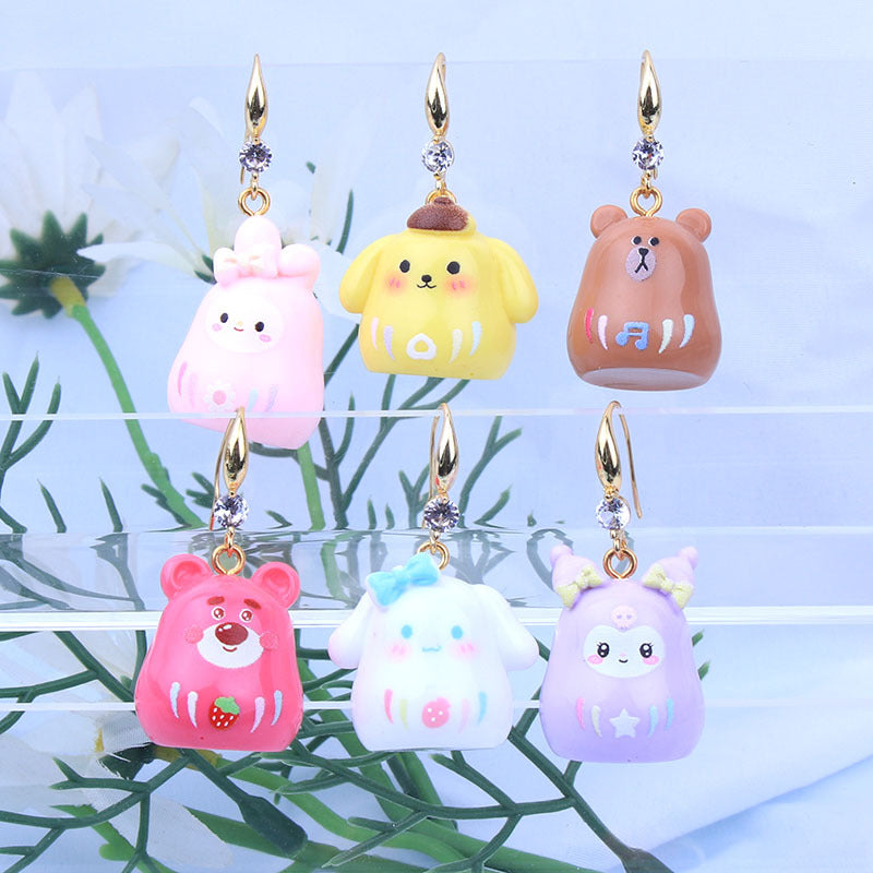 Wholesale Cartoon Cute Three-dimensional Resin Earrings ACC-ES-Fany007