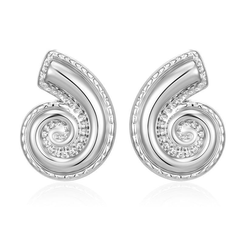 Wholesale Ocean Style Conch Stainless Steel Earrings