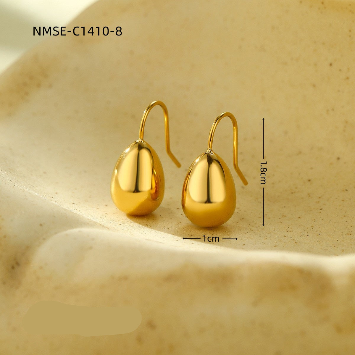 Wholesale Color Oil Drops Bean Stainless Steel Earrings