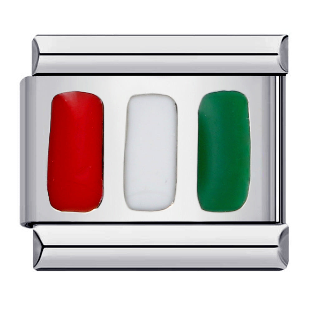 Wholesale Italian Charm Bracelet 9mm DIY Splicing Removable Gold Plated Oil Drop Cartoon Stainless Steel Composable Bracelet