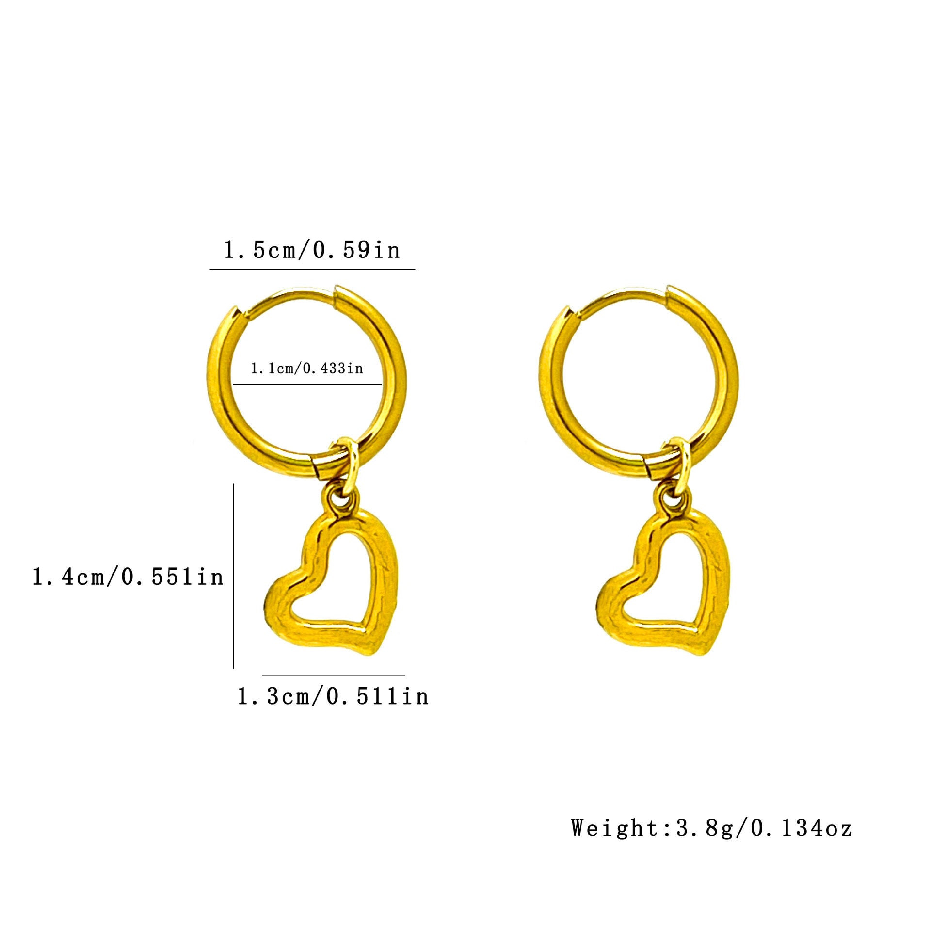 Wholesale hollowed-out  personalized design butterfly and heart earrings