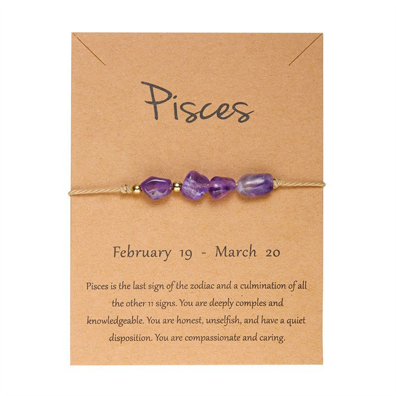 Wholesale Handmade Beaded Zodiac Bracelet In Synthetic Stone Adjustable Unisex Design For Everyday Wear Fashion Accessory
