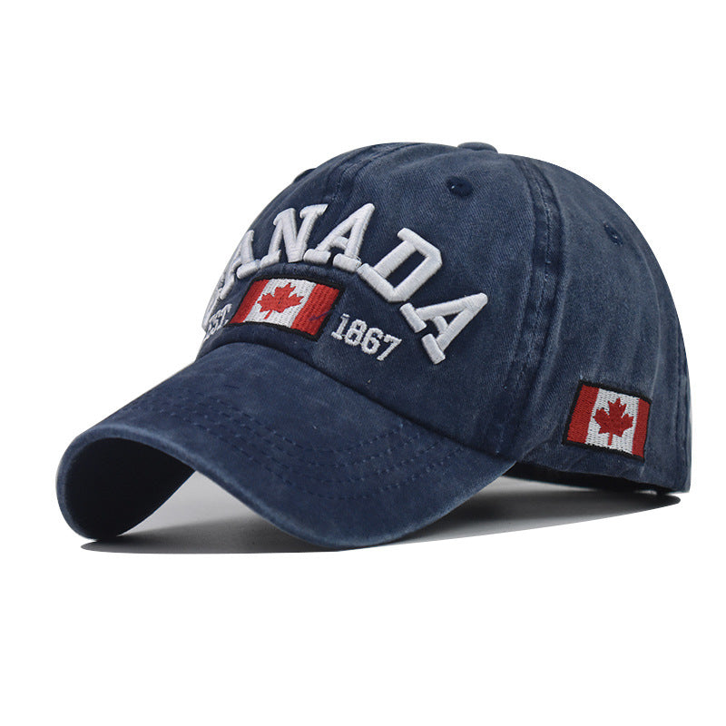 Wholesale Fashion Cotton Baseball Cap With Canada Letter Unisex Curved Brim Adjustable Sun Hat