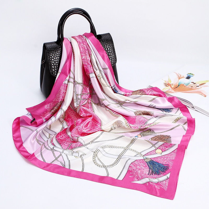 Wholesale 90cm Printed  Silk Women' s Large Square Scarf
