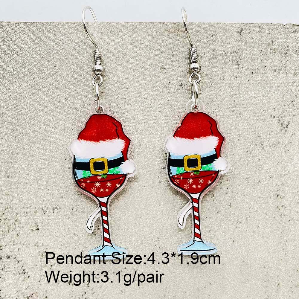 Wholesale Christmas Lights Santa Hat Acrylic Earrings ACC-ES-ChenY106