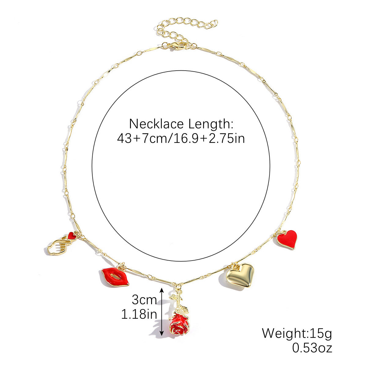 Wholesale  Exclusive Jewelry with Exaggerated Multi-Pendant Heart Necklace