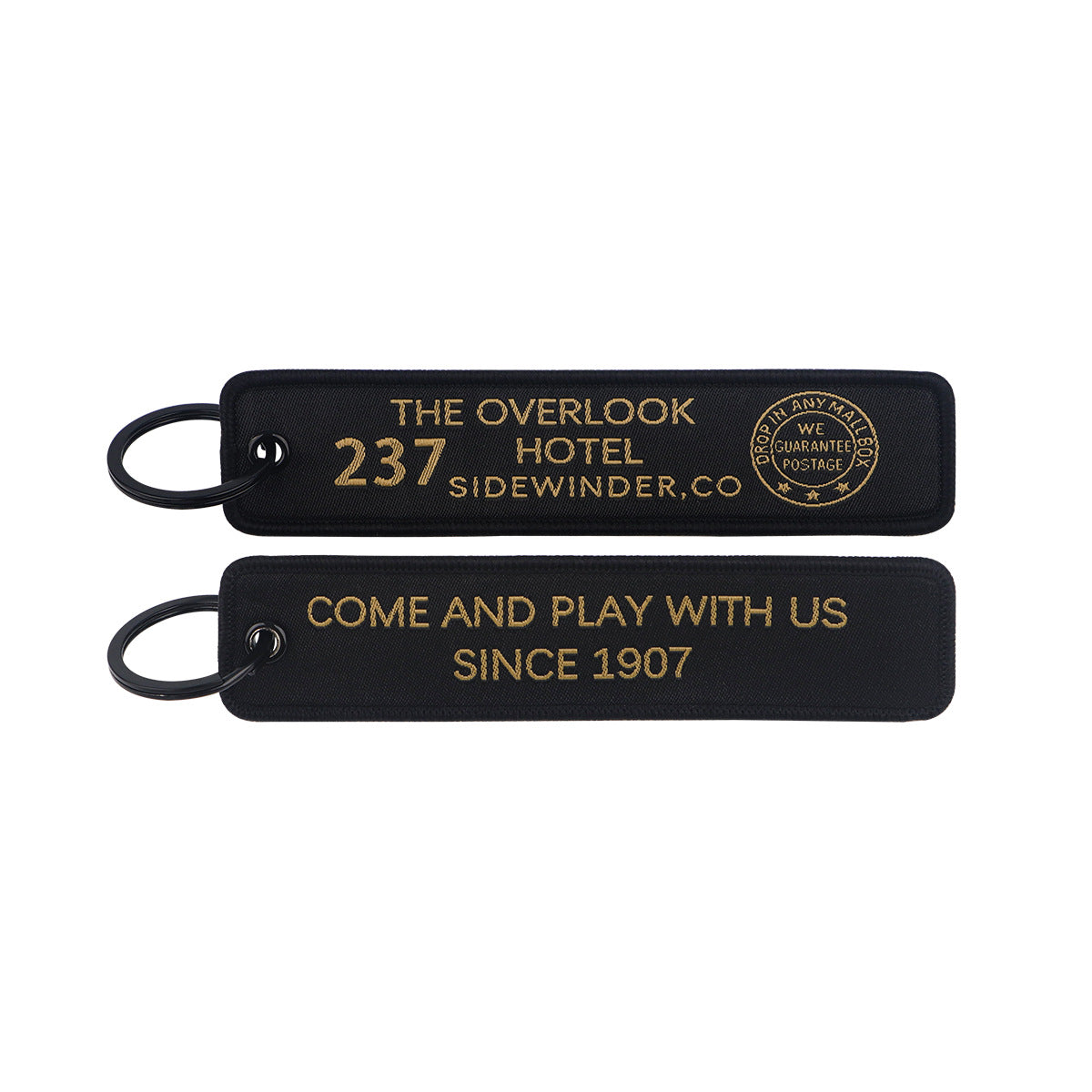 Wholesale famous quotes woven tag English letters keychain