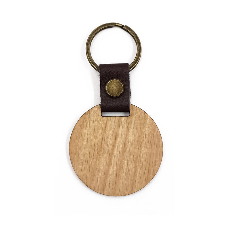 Wholesale PU DIY Wooden Keychain