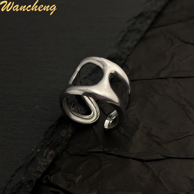 Wholesale Stainless Steel Ring 18K Gold Plated Hollow Open Ring ACC-RS-WanCh007