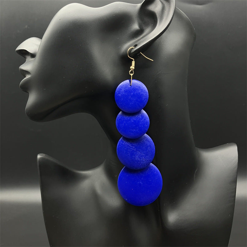 Wholesale Vintage Ethnic Style Round Earrings Wood Earrings ACC-ES-FX015