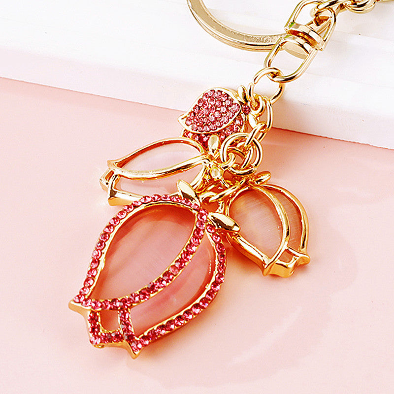 Wholesale Flower Zinc Alloy Keychain ACC-KC-RuiYuan001