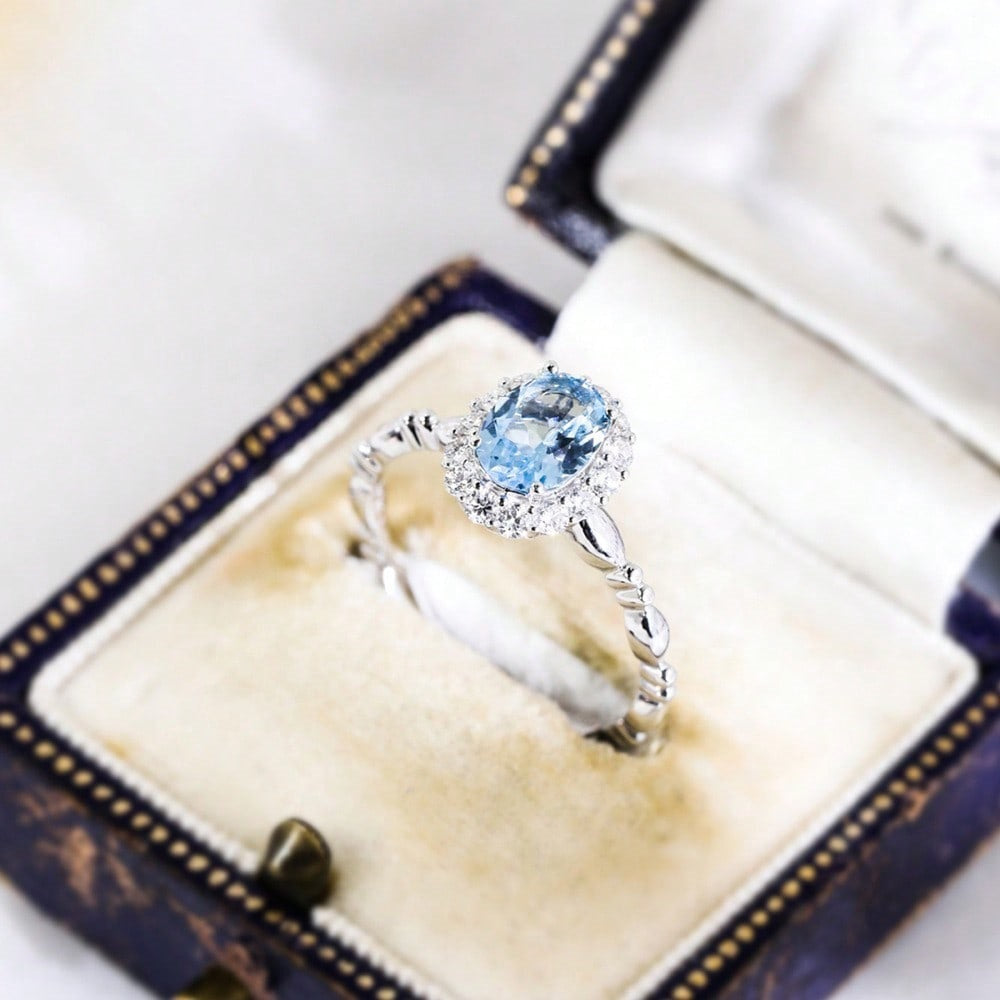 Wholesale Blue Topaz  Diamond Ring