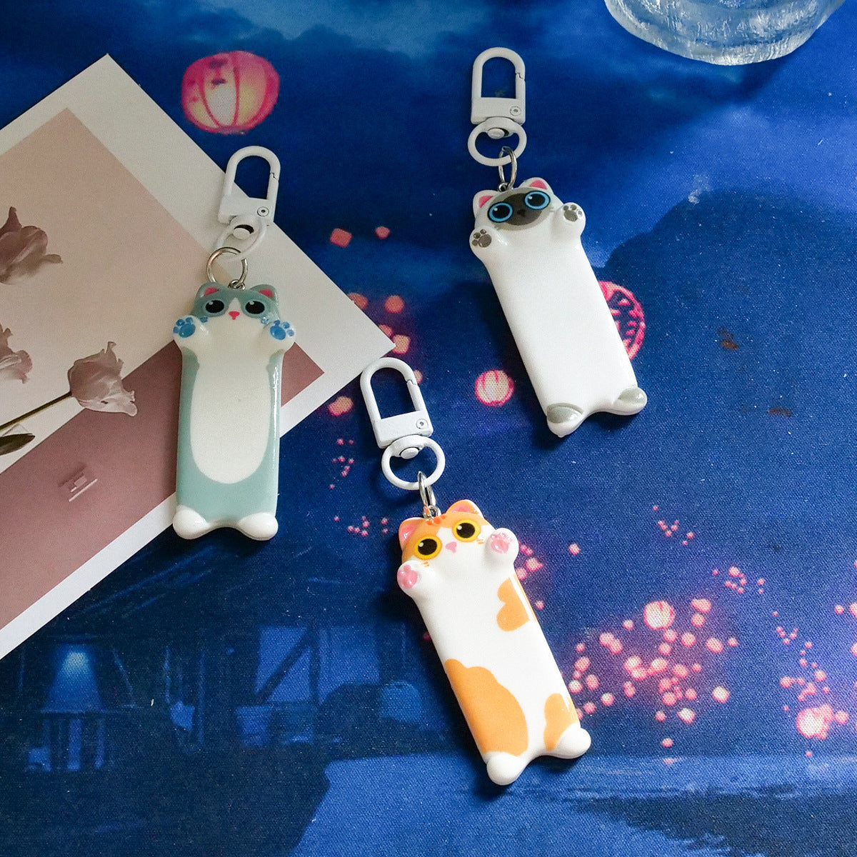Wholesale Plastic Cute Cat Keychain Cartoon Bag Charm for Everyday Use