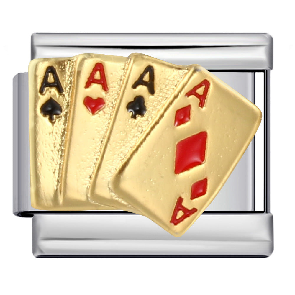 Wholesale Italian Charm Bracelet 9mm DIY Splicing Removable Poker Chips Stainless Steel Composable Bracelet