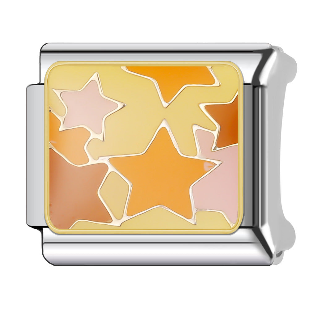 Wholesale Italian Charm Bracelet 9mm DIY Splicing Sun and Star Series Stainless Steel Composable Bracelet