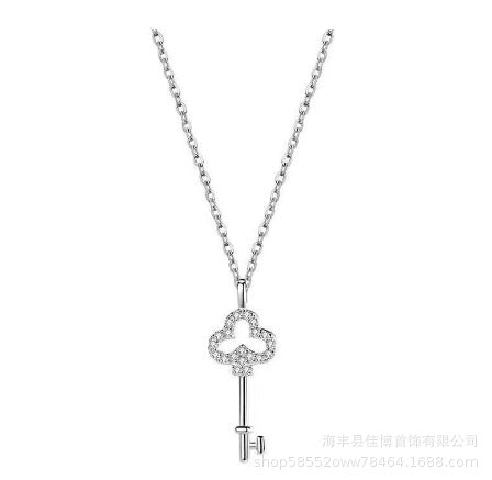 Wholesale s925 sterling silver key necklace