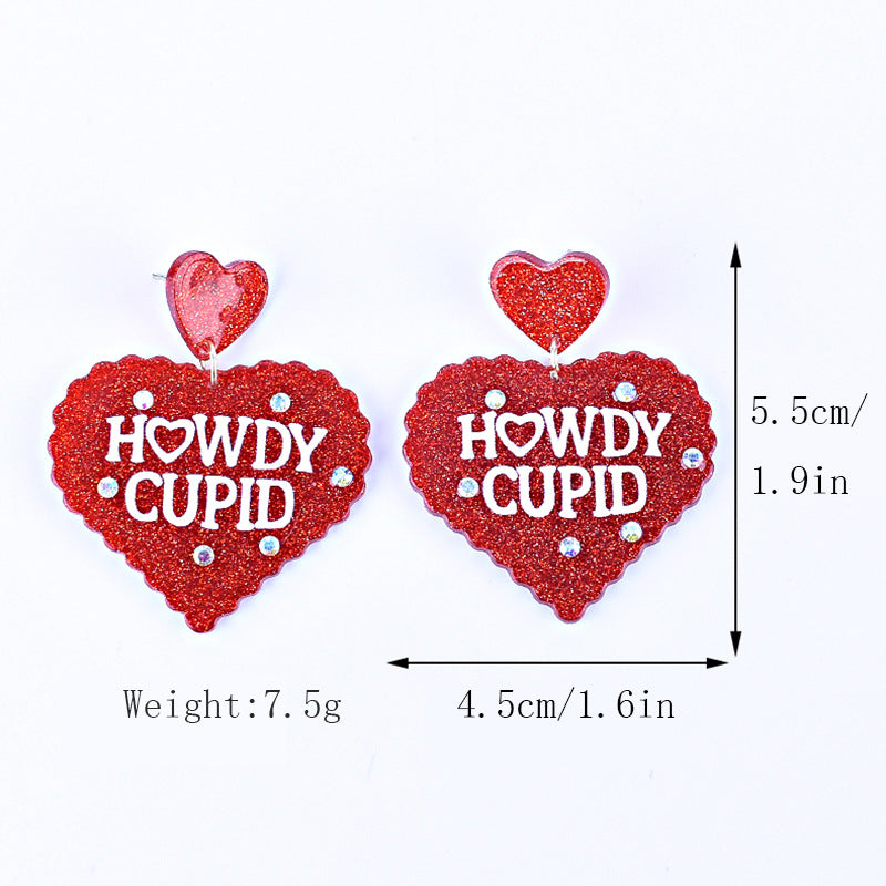 Wholesale Valentine' s Day Acrylic Heart Earrings