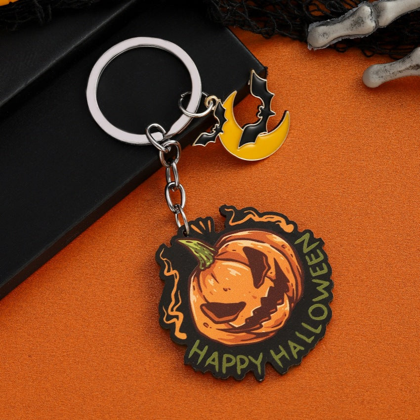 Wholesale Halloween Bat Pumpkin Ghost Wood Keychains ACC-KC-RongR080