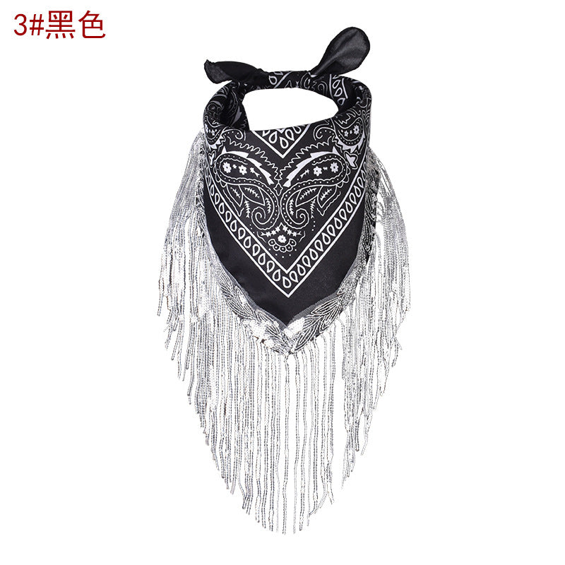 Wholesale Sequin Polyester Cashew Multifunctional  Silk Scarf
