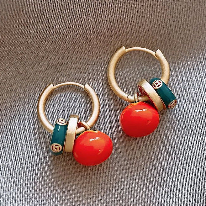 Wholesale Alloy Enamel Double Layer Flower Earrings French Palace Retro Pearl Design Fashion Accessory