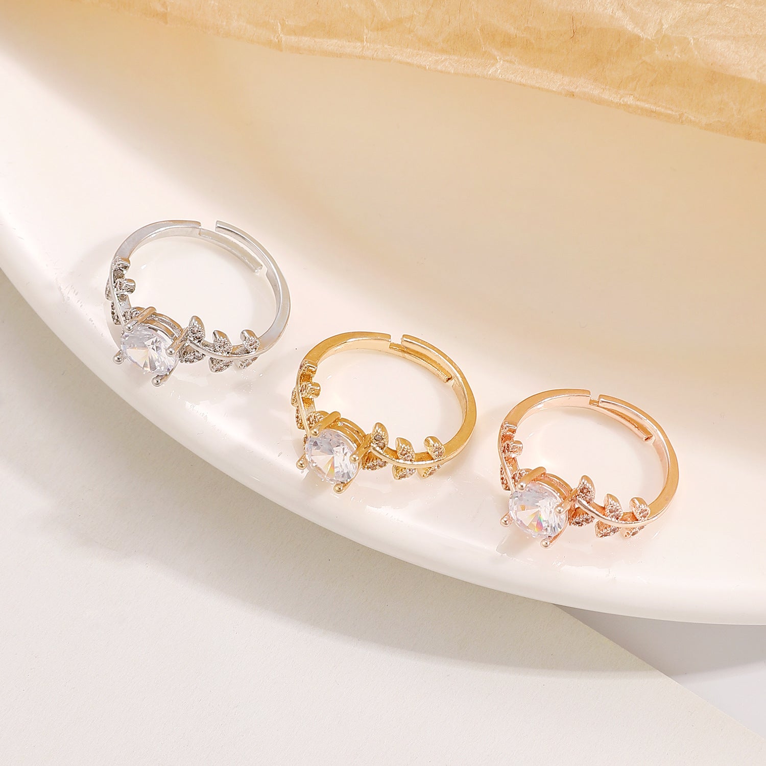 Wholesale Copper Moissanite Laurel Rings ACC-RS-MY008