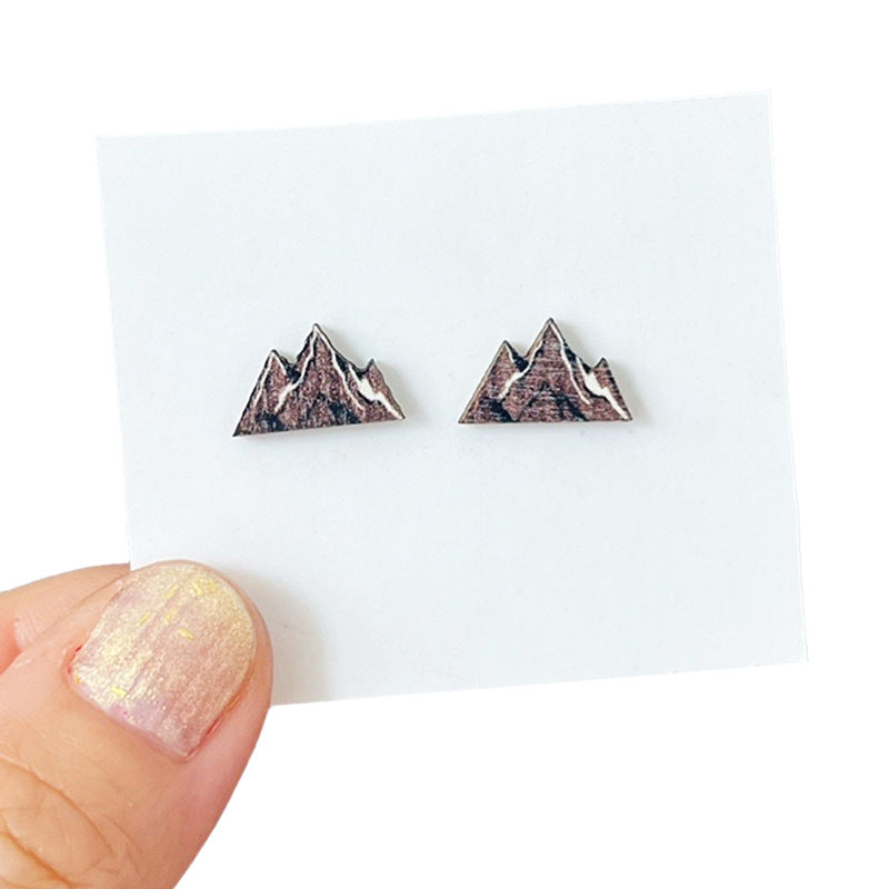 Wholesale 2 pairs/ pack Wooden sports camping hiking cycling earrings