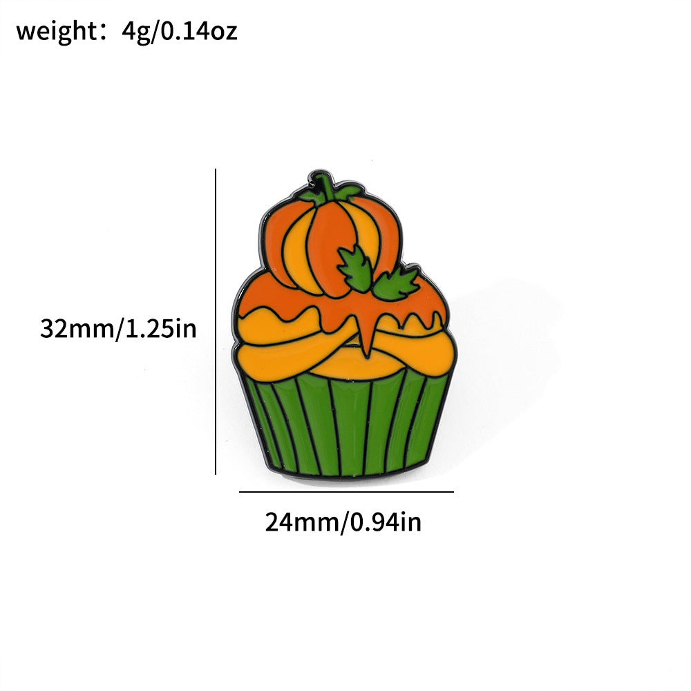 Wholesale Cartoon creative  theme paper cup cake shape alloy brooch