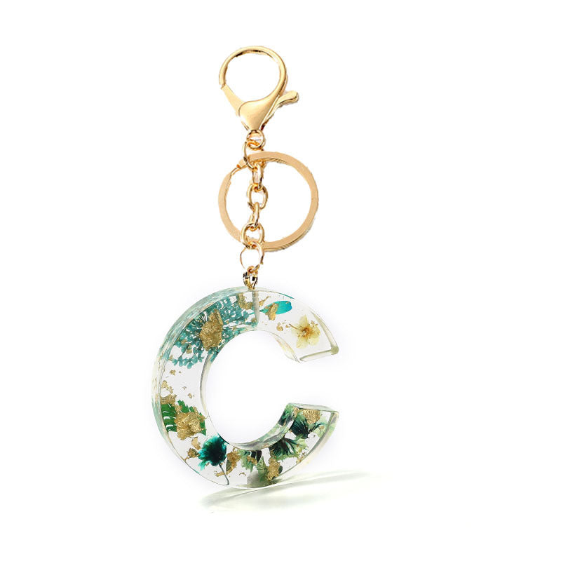 Wholesale Resin English letter keychain