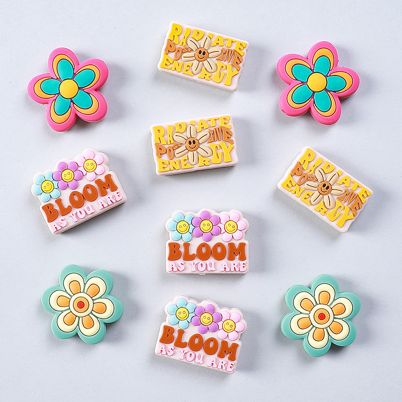 Wholesale 20pcs Colorful Flower Silicone Focal Beads DIY Beading Accessories ACC-BDS-RongFa010